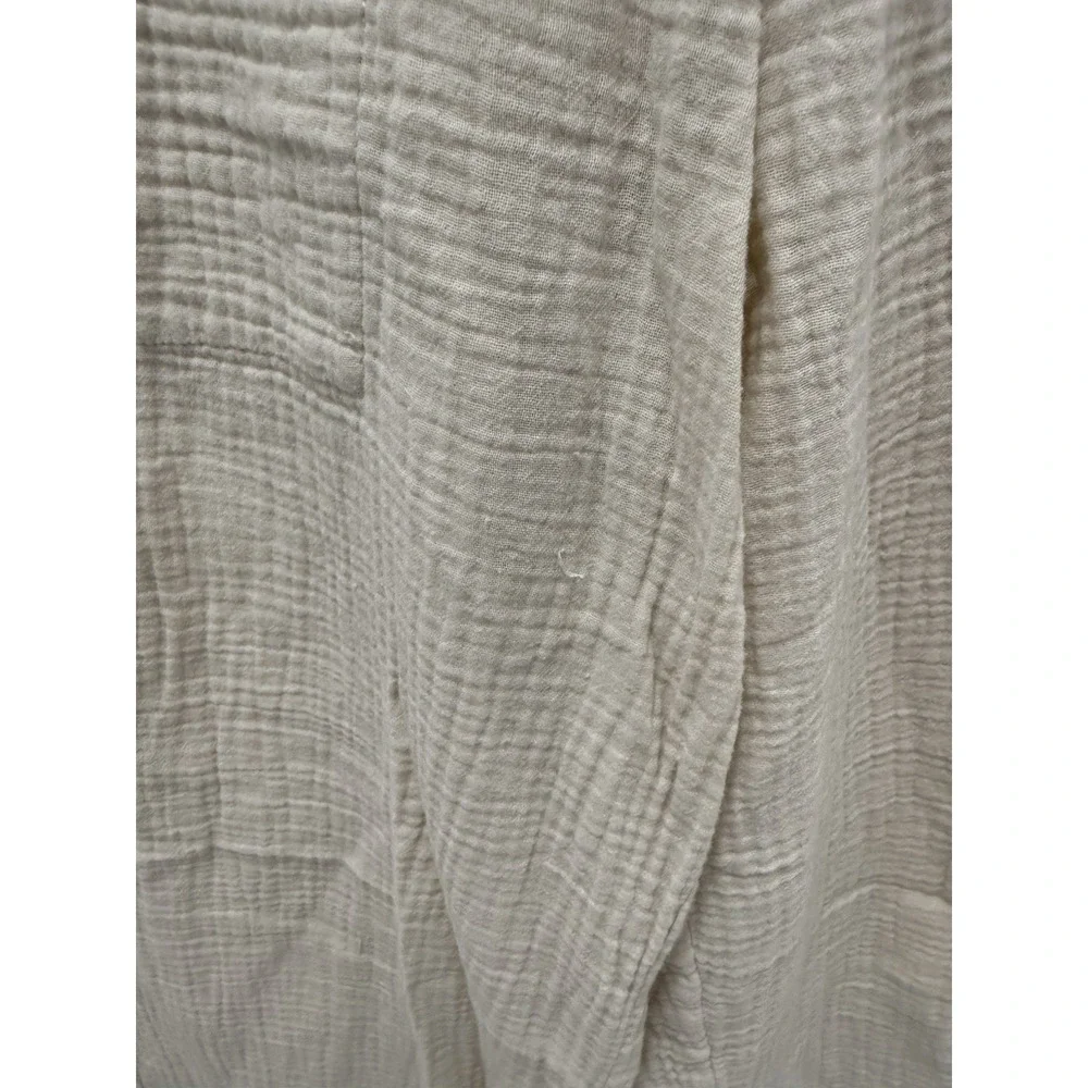 Rails Organic Cotton Gauze Pull On Pants XS Ivory Cropped Wide Leg Pockets
